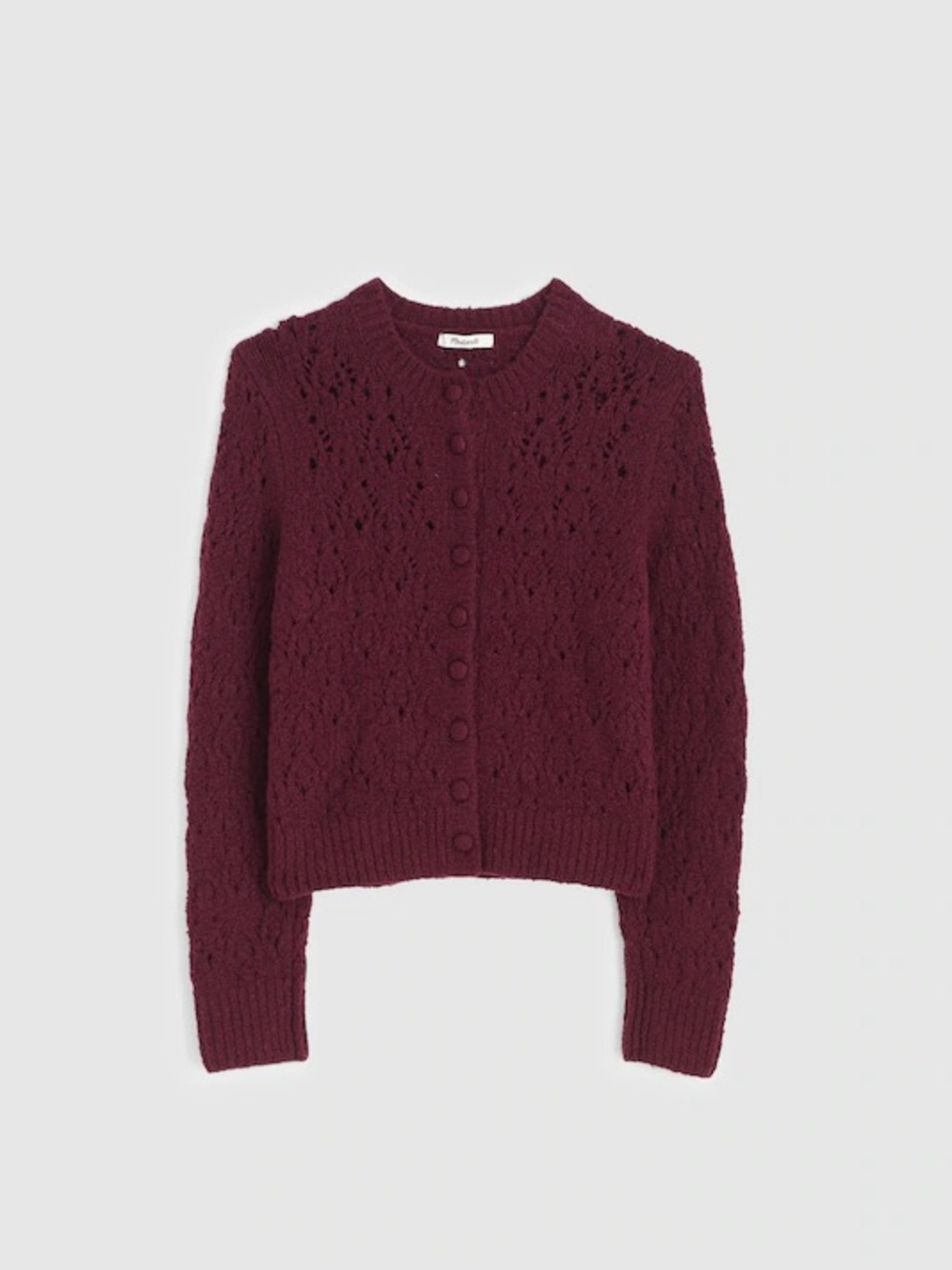 Madewell 2025 Pointelle-Stitch Cardigan in Cotton Blend - Picture 2 of 9